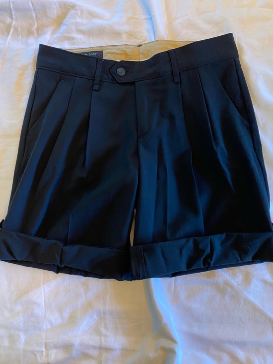 rag & bone Pants - rag & bone Black Pleated Cuffed Women's Shorts